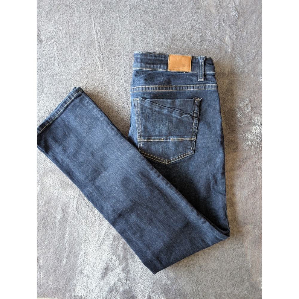 BKE Payton Mid Rise Straight Leg Jeans Dark Wash Universal Fit 31x30 Mens